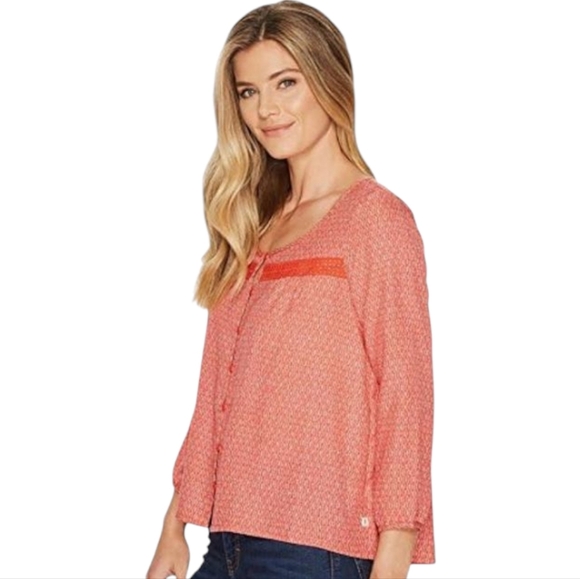 Toad & Co Red Windsong Button Front Shirt Tencel Size Small - Picture 10 of 11